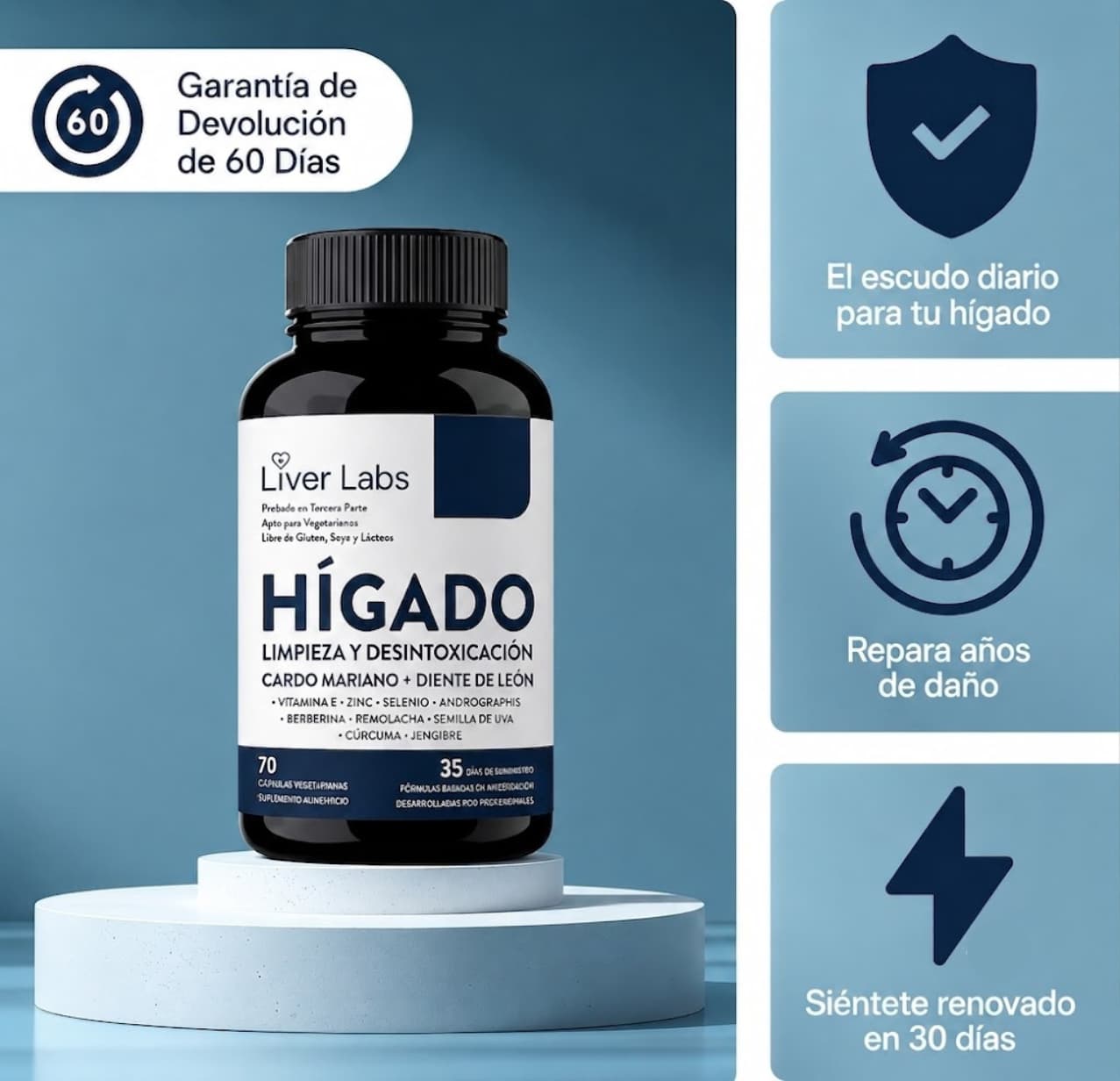 Hígado Feliz - Apoyo y Recuperación Hepática de Liver Labs™